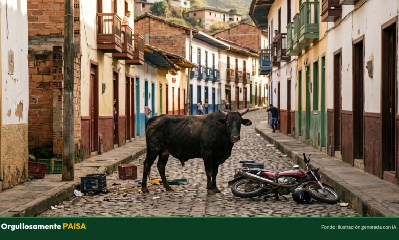 Del susto al chance: un toro suelto causó pánico en Remedios y la Alcaldía busca al dueño