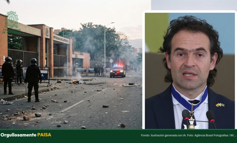 Encapuchados obligaron a suspender clases en la UdeA y la Policía intervino los alrededores