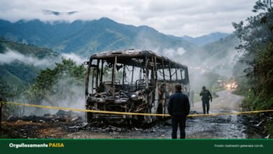 Descartan al ELN tras la quema de un bus en el Oriente: ofrecen $200 millones por los verdaderos responsables
