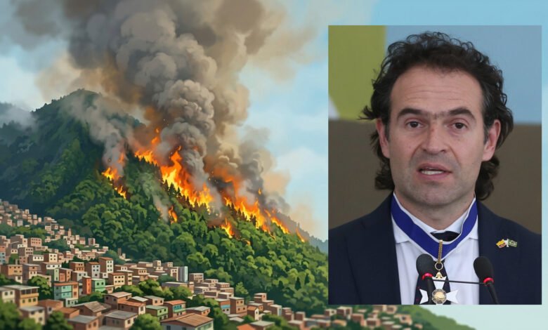 Tres grandes incendios forestales arrasan con la fauna y flora en los alrededores de Medellín