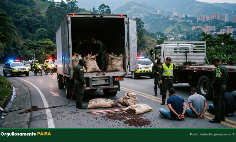 Cayó banda de 15 “piratas terrestres” que robaba café y cobre en 4 ciudades de Colombia